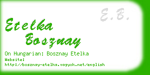 etelka bosznay business card